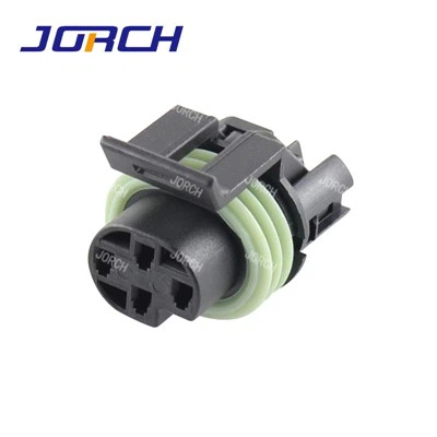 4-vega kvenkyns svart PA66 vatnsheldur olíuþrýstingssendingareiningstengi Vatnsheldur sjálfvirkt tengi 12065298 DJ7044-1.5-21